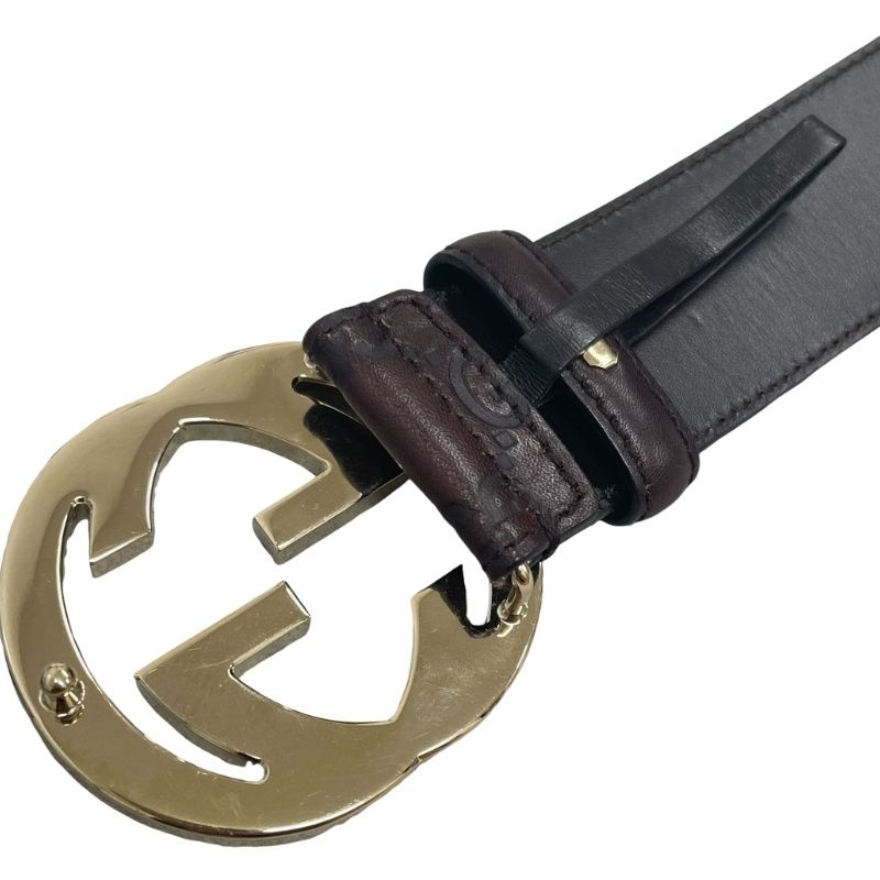 GUCCI グッヂ　GG柄　ベルト GUCCI GG PATTERNED EMBOSSED LOGO BUCKLE LEATHER BELT/グッチ