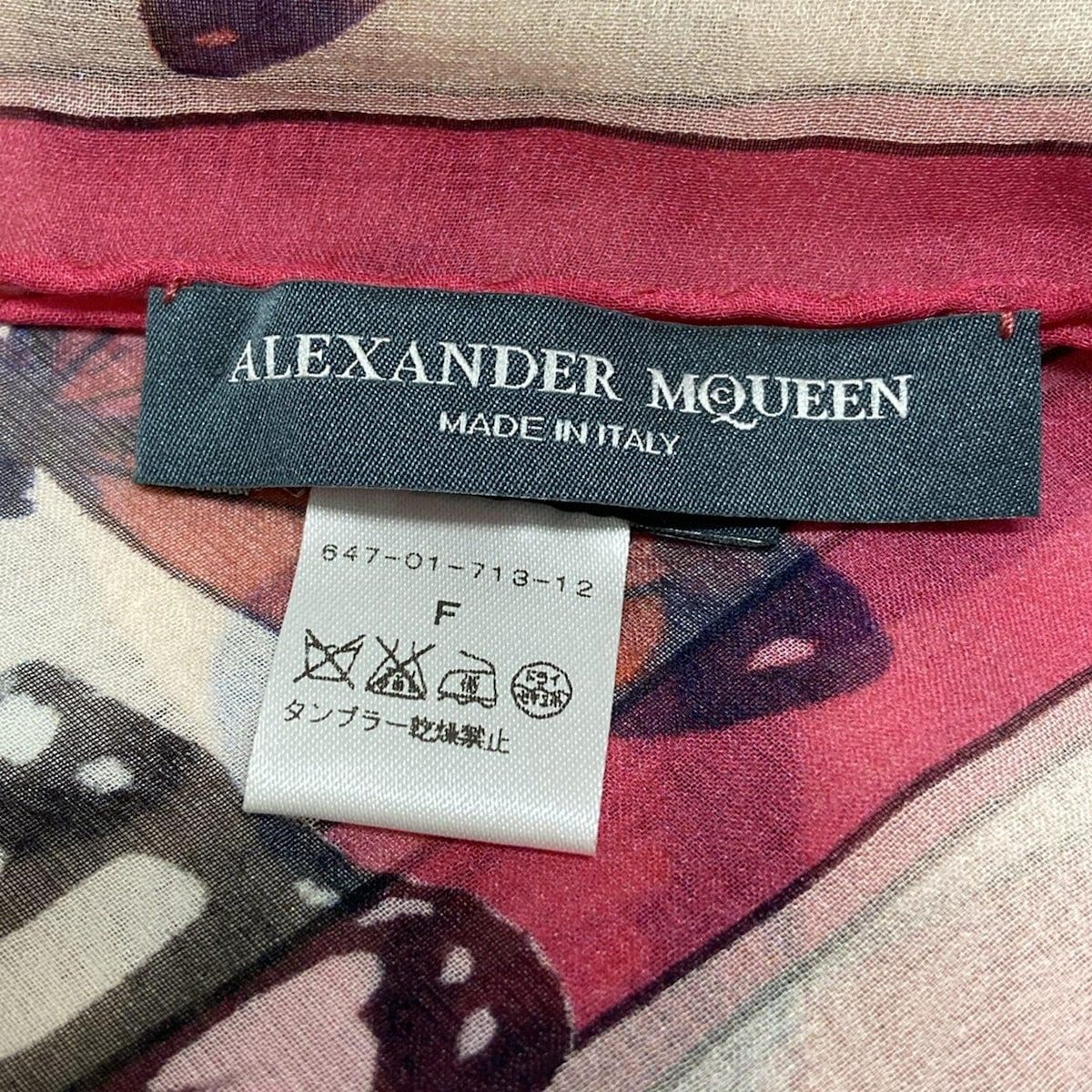 アレキサンダーマックイーン♡蝶と花のプリント スカーフ♡ ALEXANDER McQUEEN(アレキサンダーマックイーン) スカーフ美品