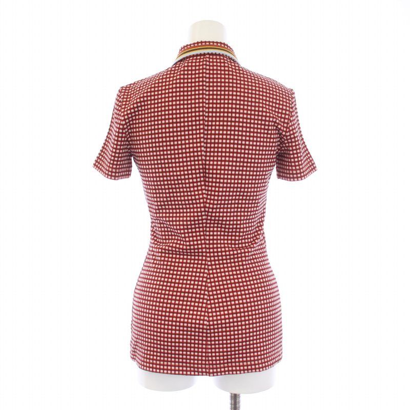 チェック柄 ロゴ刺繍