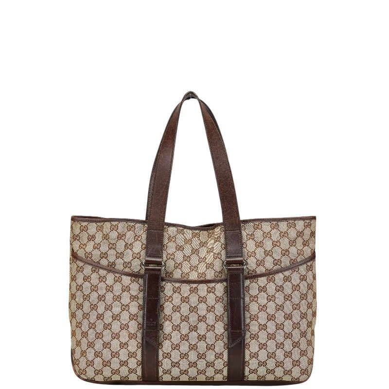 GUCCI グッチ レザー GGキャンバス 001998 ショルダーバッグ ブラウン