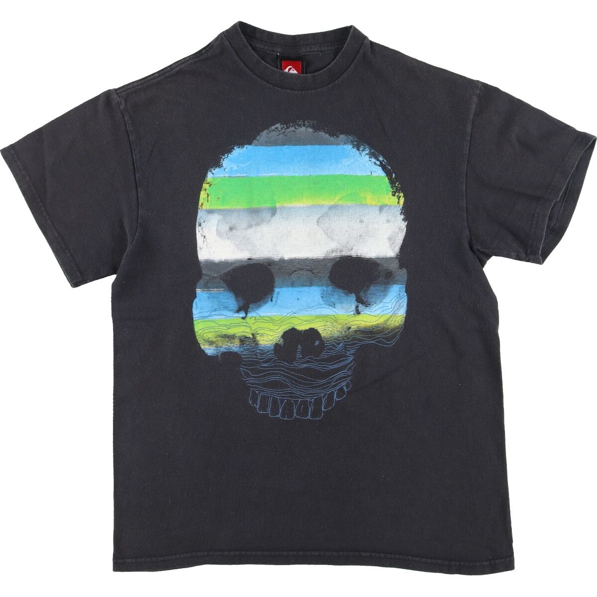 古着 クイックシルバー QUIKSILVER ドクロ柄 スカル柄 サーフ スケートTシャツ メンズM/eaa433100