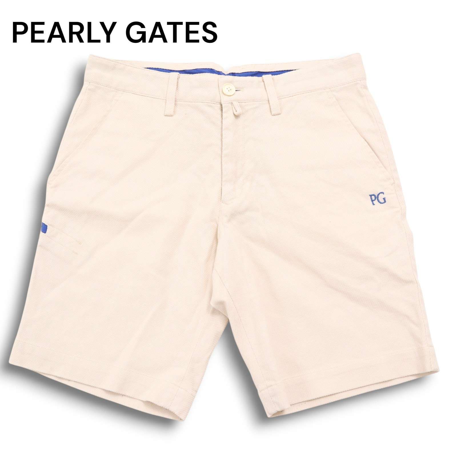 PEARLY GATES パーリーゲイツ ゴルフ 春夏 ロゴ刺繍 ストレッチ スラックス ショート パンツ Sz.4 メンズ