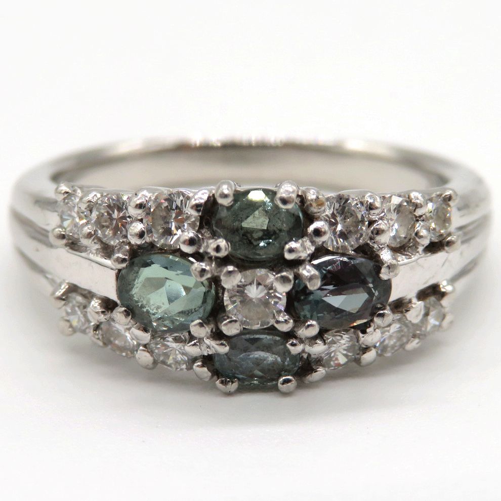 Pt900 アレキサンドライト×ダイヤモンドリング 15号 Pt900 Pt900 アレキサンドライト×ダイヤモンドリング 15号 Pt900