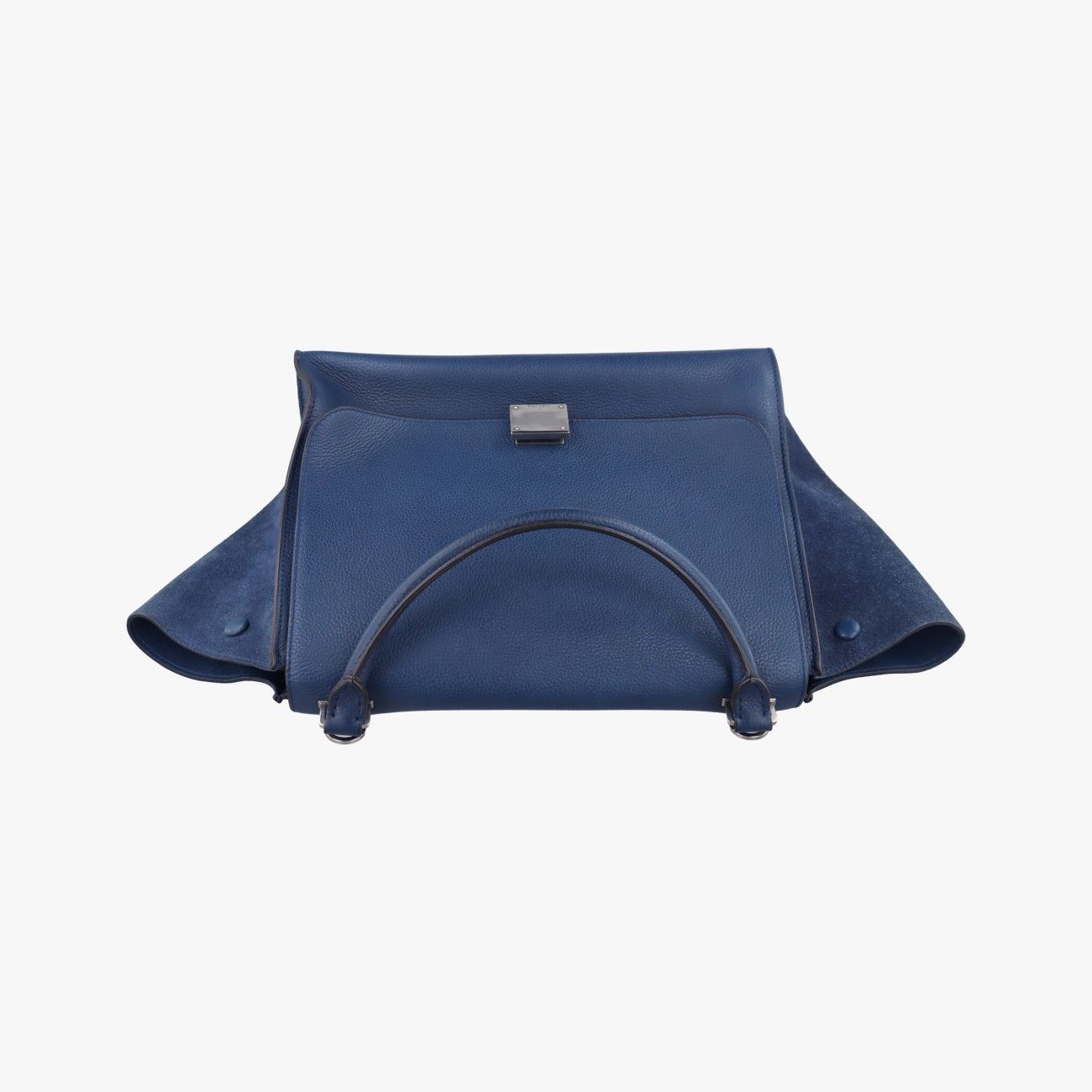 美しい セリーヌCelineトラペーズミディアムネイビーレザー×スエードF-VP-0133 F-CU-0133