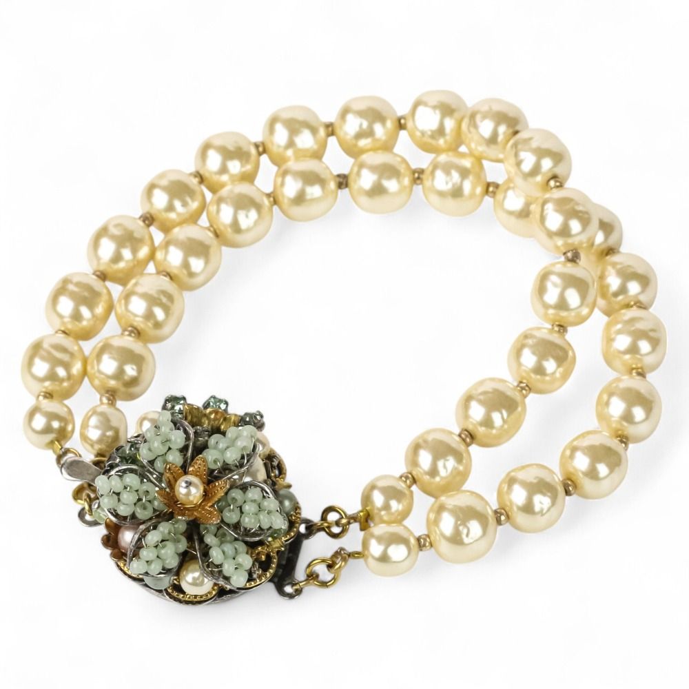 美品 MIRIAM HASKELL ミリアムハスケル ビジューネックレス パール 