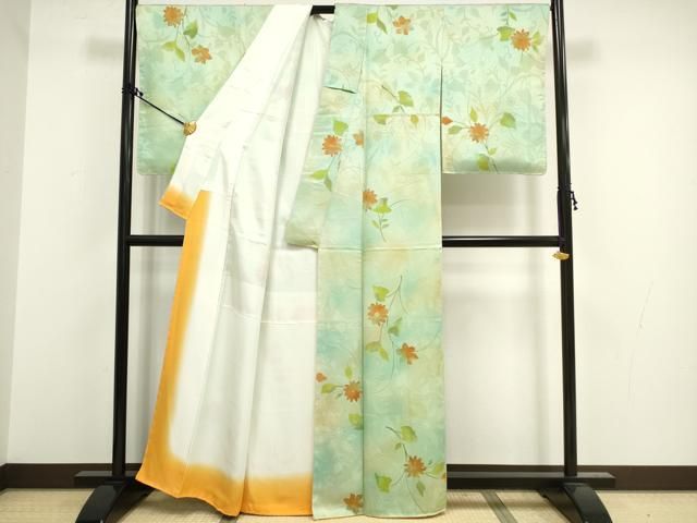 平和屋着物▽上質な小紋 単衣 霞文 正絹 逸品 未使用 DAAS0576az