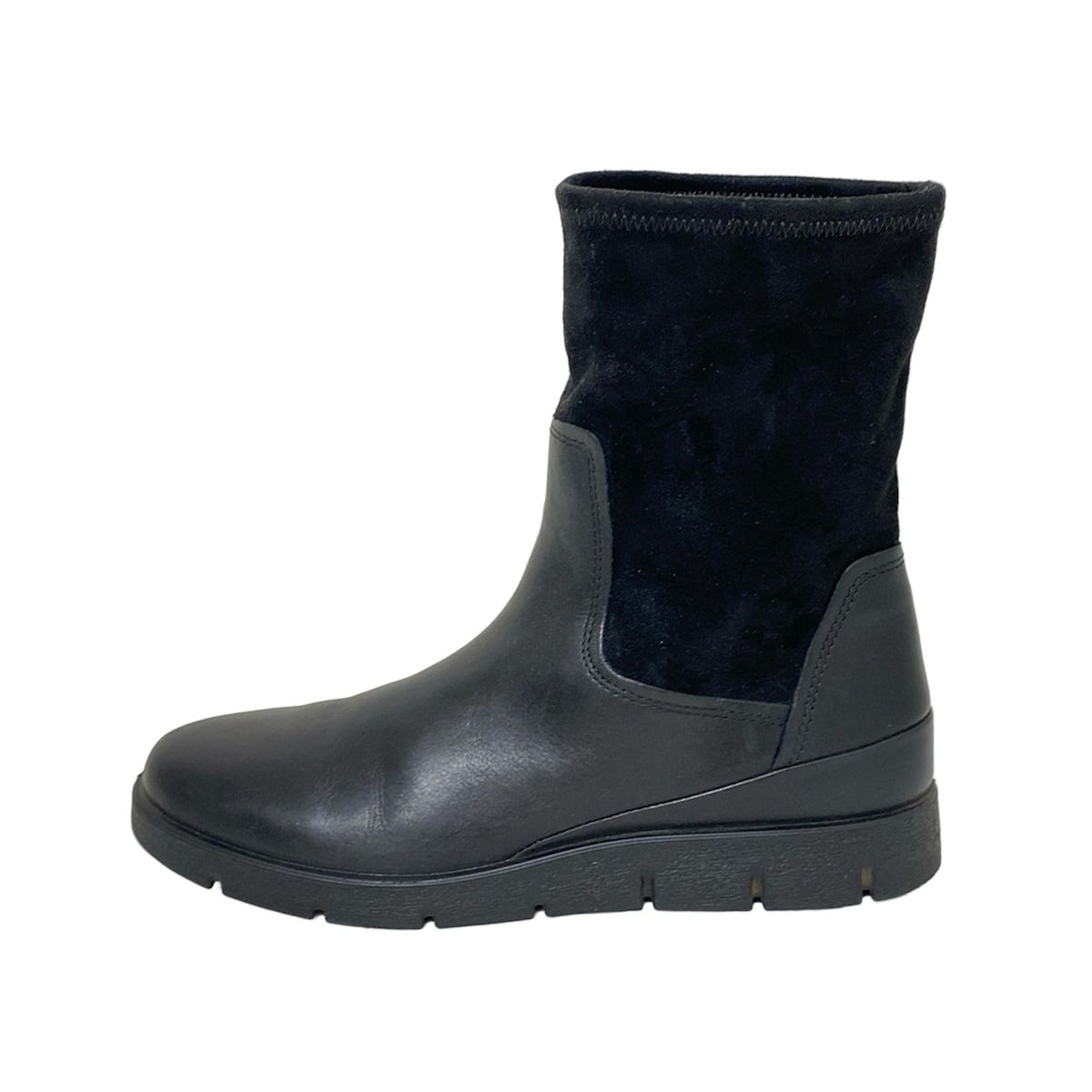 ECCO エコー ショートブーツ 38 レディース - 黒 HYDROMAX レザー