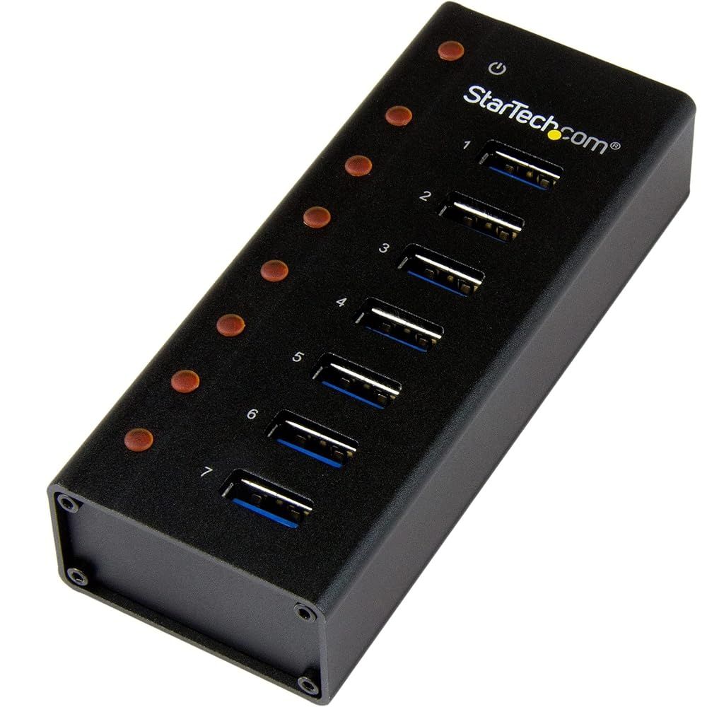 StarTech.com 7ポートUSB 3.0ハブ メタル筐体 デスクや壁に取付け ST7300U3M