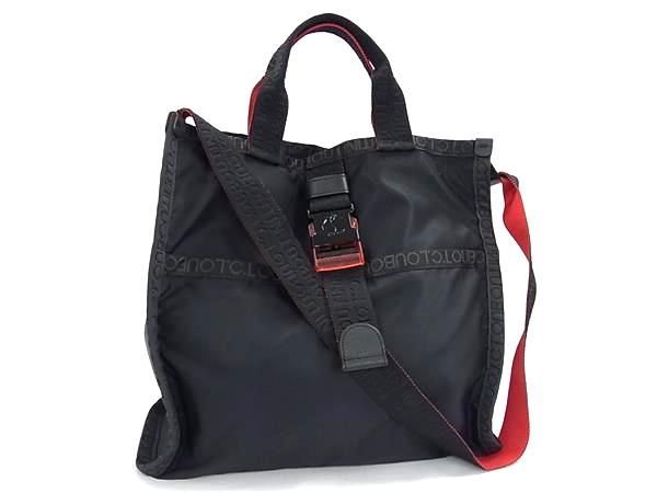 1円 Christian Louboutin クリスチャンルブタン ルビクリック ナイロン×レザー トートバッグ ショルダー ブラック系 FN5824