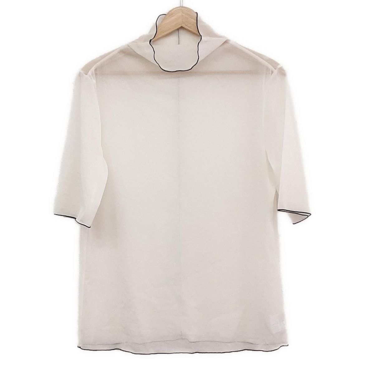 ADORE アドーア 半袖カットソー サイズ38 M レディース - 白×黒 ハイネック|シースルー