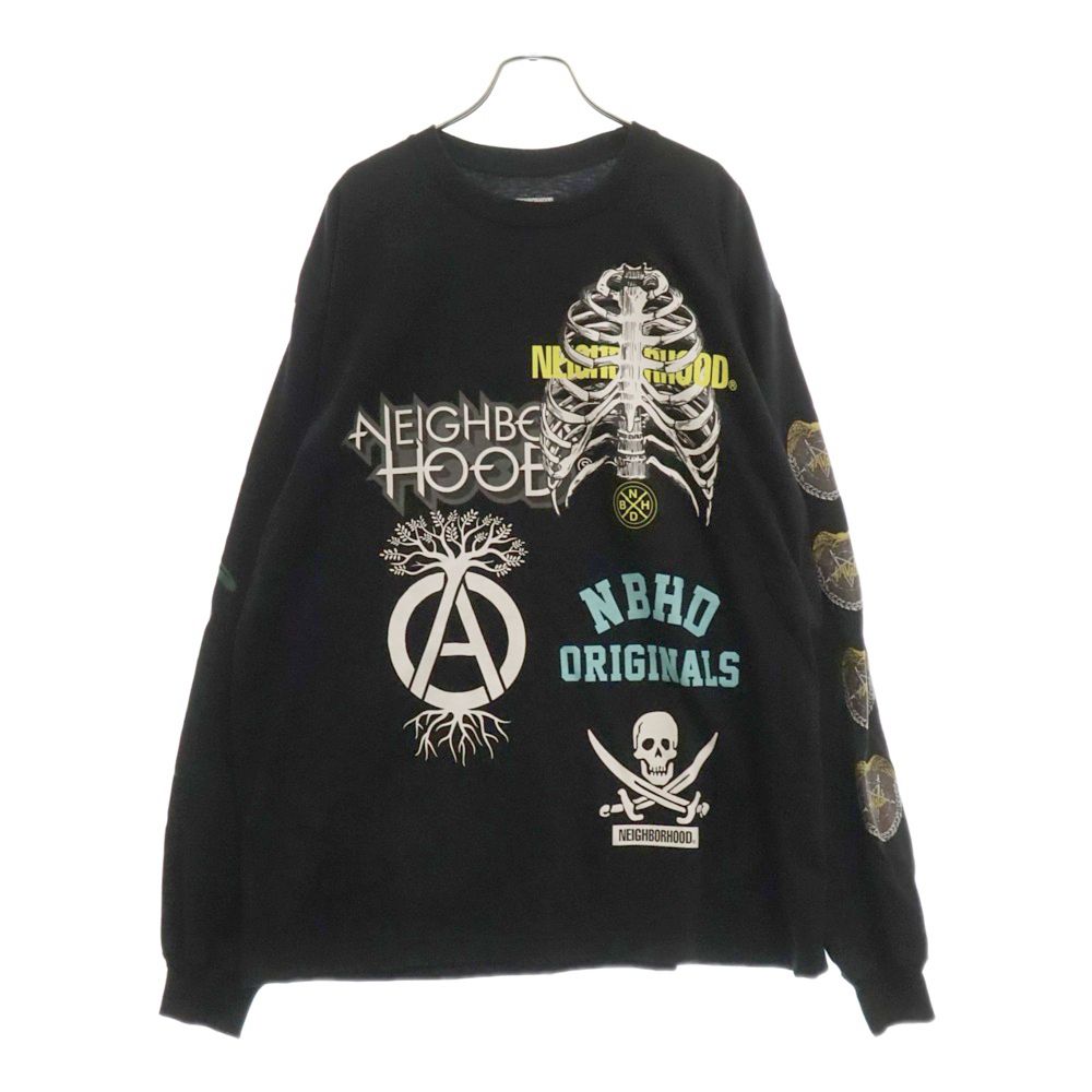 NEIGHBORHOOD (ネイバーフッド) TEE LS-17 グラフィック ラバープリント 長袖Tシャツ ロングスリーブ カットソー ブラック