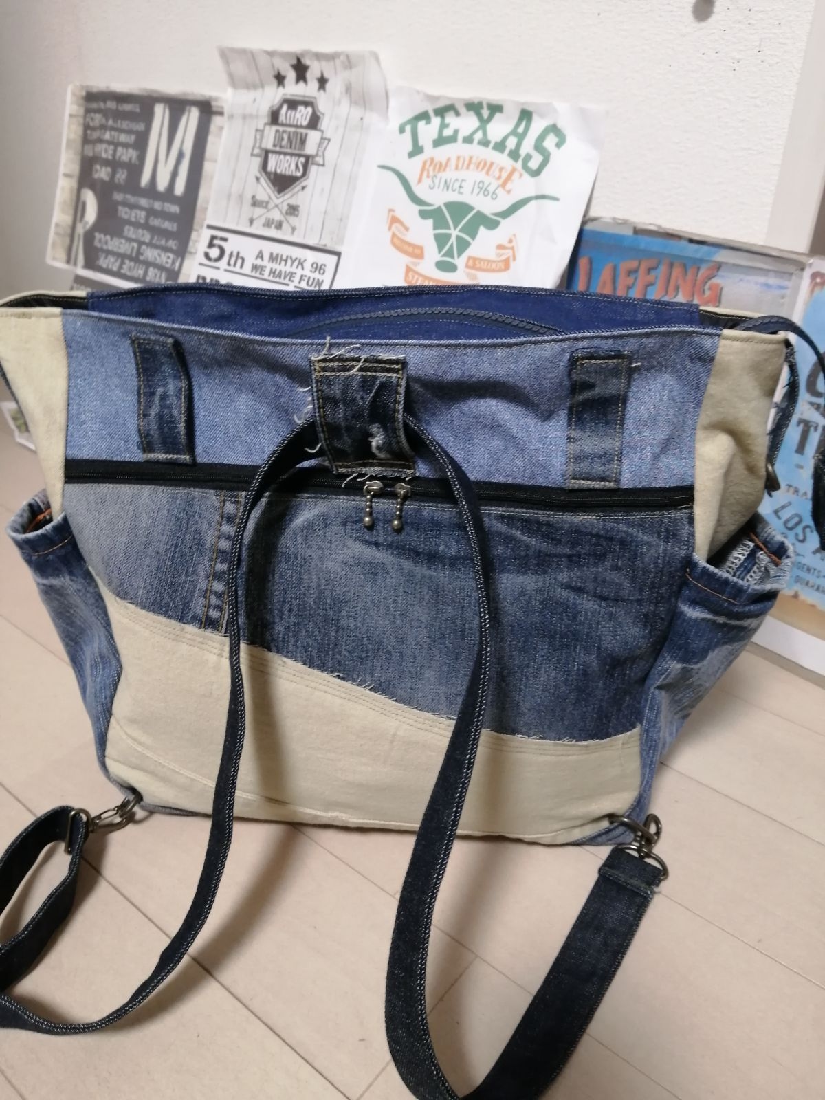 デニムリメイクバッグ ジーンズリメイクバッグ 4way - メルカリ デニムリメイクバッグ ジーンズリメイクバッグ 4way - メルカリ