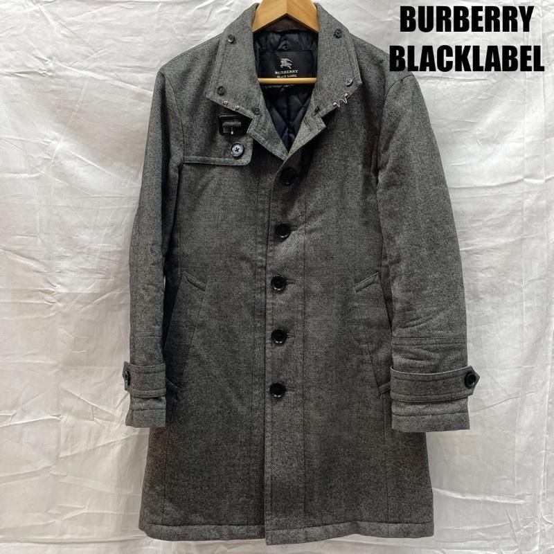 BURBERRY BLACKLABEL　黒　ウール系シングルコート／状態良好 BURBERRY ブラック トレンチコート BURBERRY BLACK LABEL - 美品