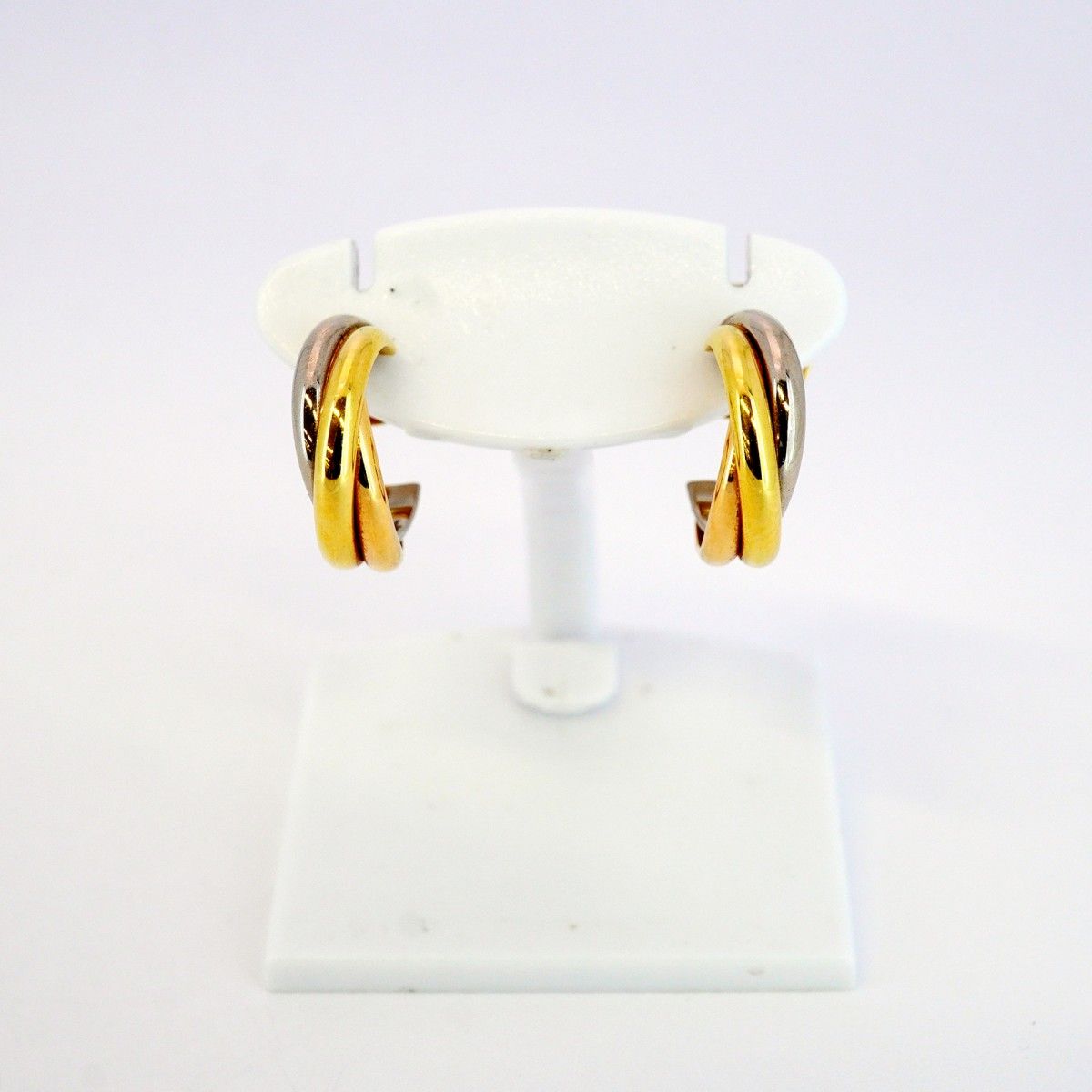 5jib0710 カルティエ ピアス トリニティ K18YG イエローゴールド K18WG ホワイトゴールド K18PG ピンクゴールド レディース