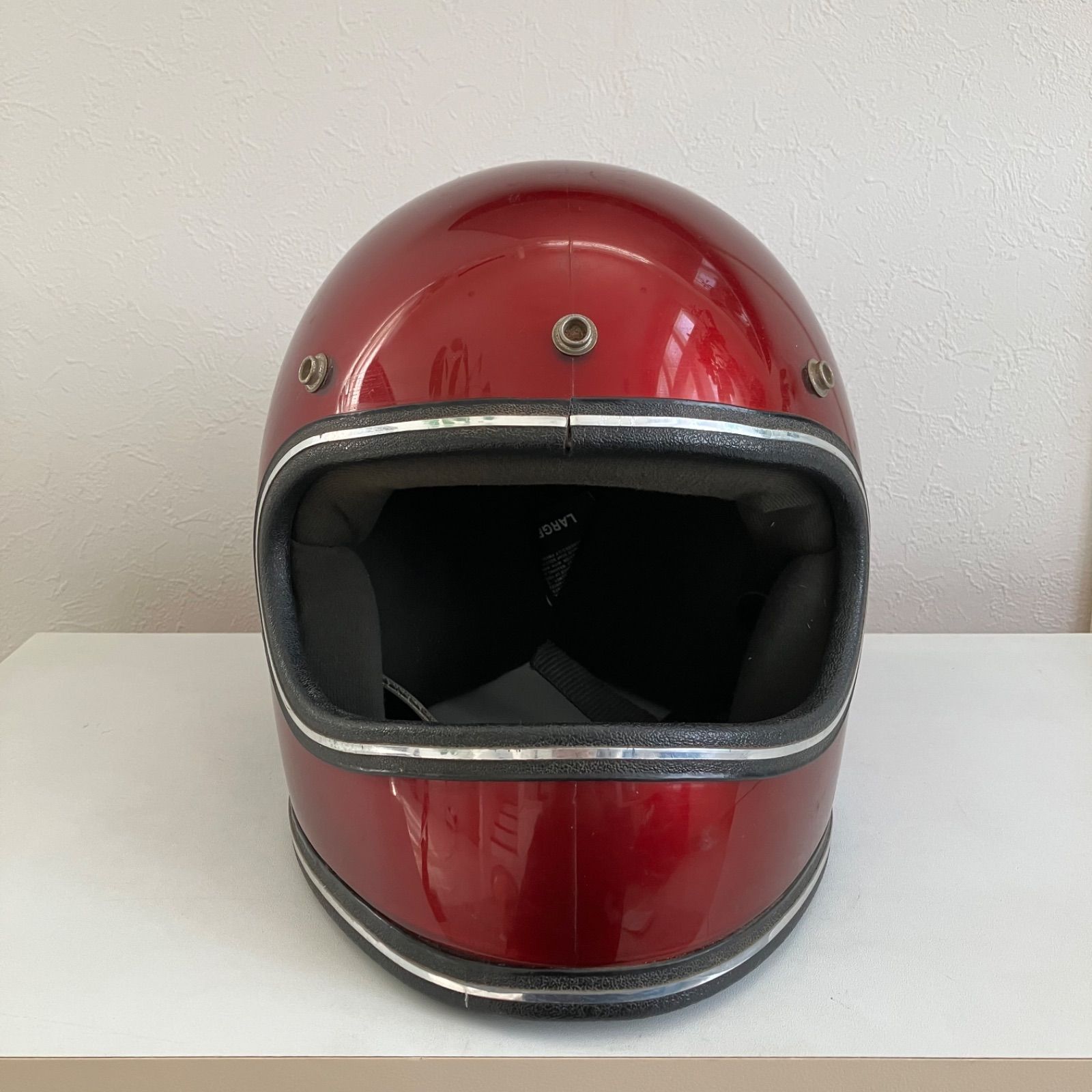 GRANT☆Lサイズ ビンテージヘルメット 80年代 赤色 希少 旧車 ハーレー 