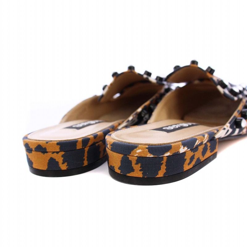 セルジオロッシ Sergio rossi SR1 ミュール サンダル ビジュー ヒョウ