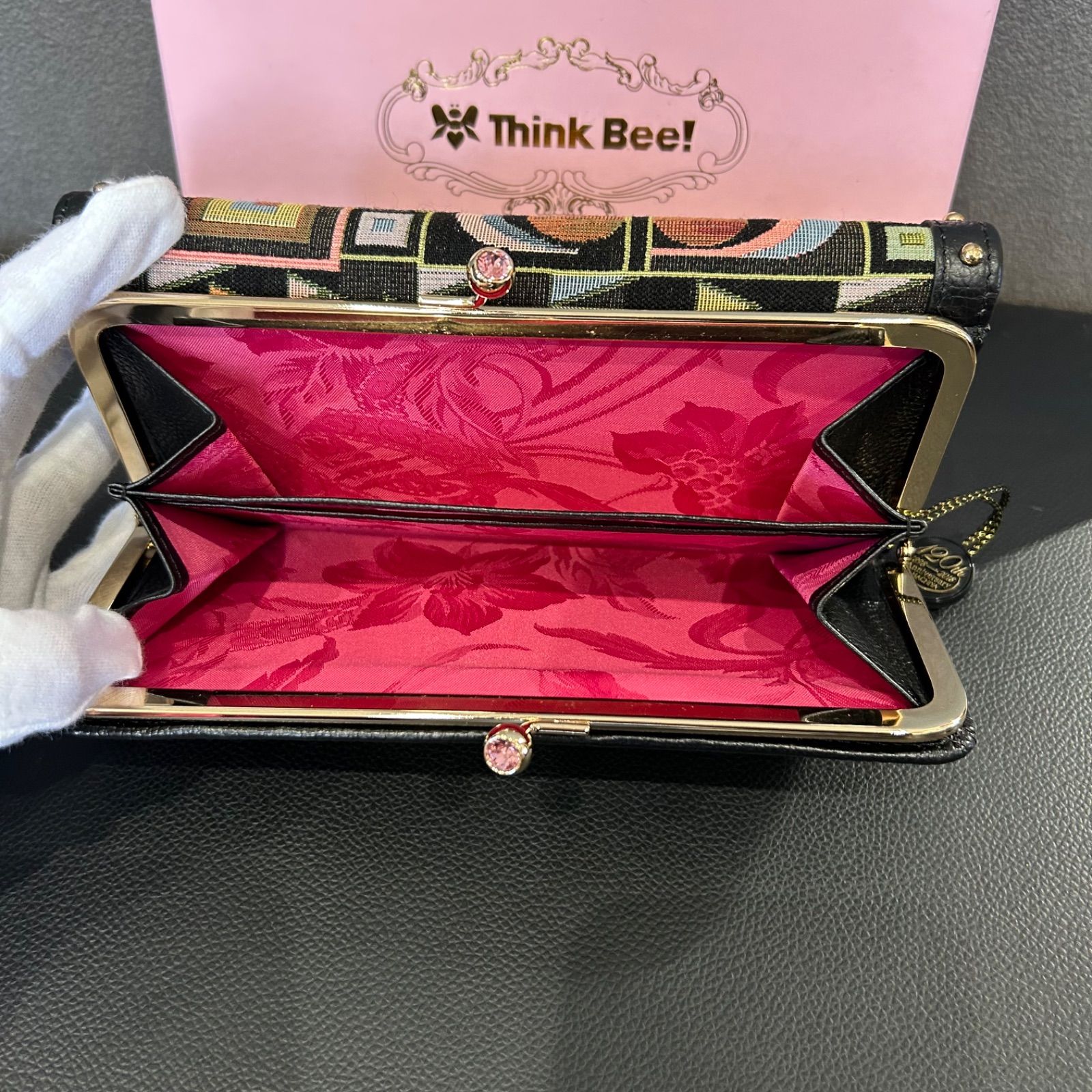 Think Bee!◇長財布⁄ウール⁄BLK⁄レディース 新品❤Think bee!長