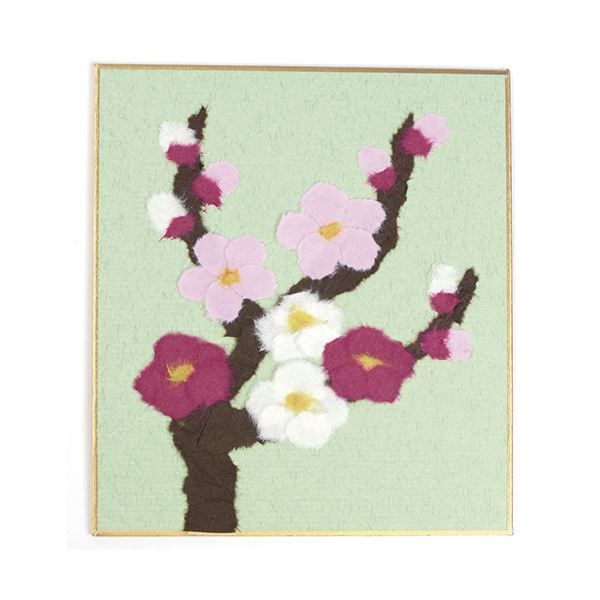 まとめ 藤久 和紙でつくるちぎり絵ミニ 春梅