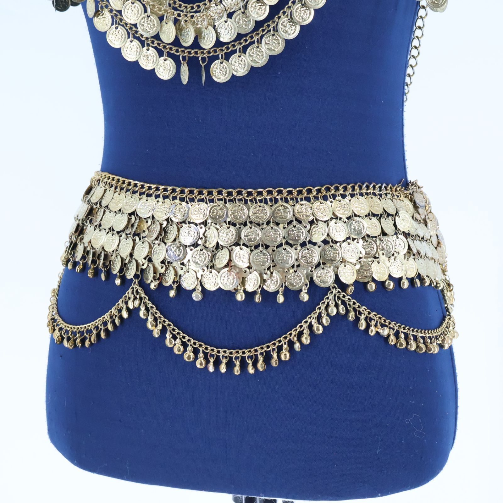 ベリーダンス用 オリエンタル衣装】ゴールドコイン 豪華 金