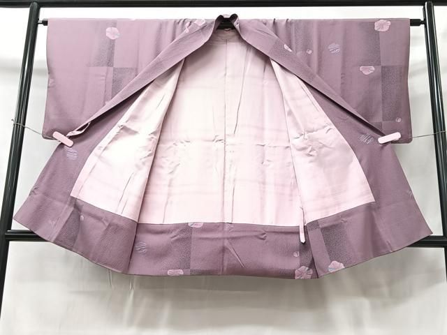 平和屋着物＃道中着 舞花文 金彩 鬼しぼ縮緬 ロング丈 正絹 逸品