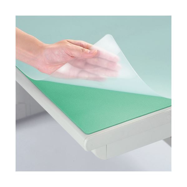 ライオン事務器 バイオマスデスクマット バイオマス配合再生塩ビPBKタイプ ダブル（グリーンマット付） 1190×590×1.2mm No.126-PBK 1枚 ライオン事務器 バイオマスデスクマット バイオマス配合再生塩ビPBK