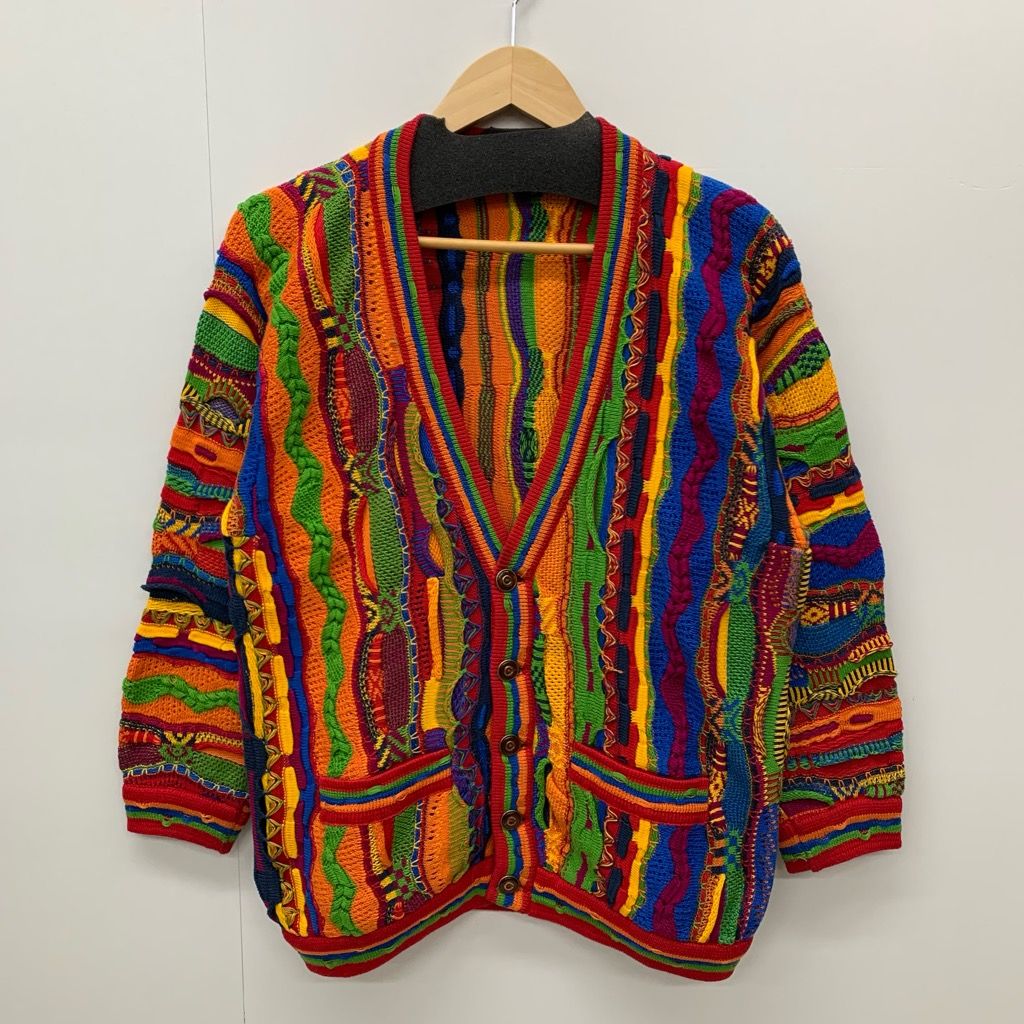 90～00s COOGI 3D Knit Cardigan サイズS～M程度 タグ欠損 クージー 3Dニット カーディガン Cボタン コットンニット  マルチカラー 【X0320-001】□217 - メルカリ