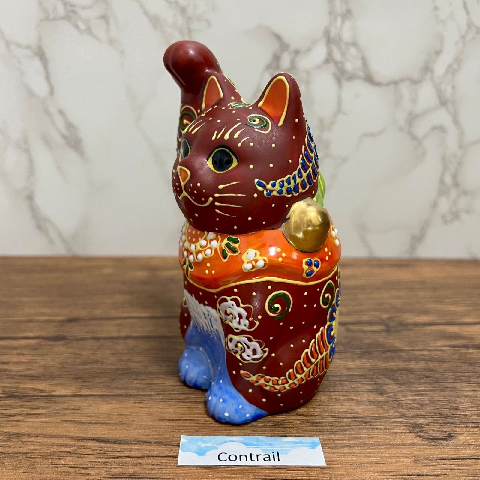 九谷焼】4号 招き猫 富士 盛 右手 金運招福 縁起物 Maneki Neko