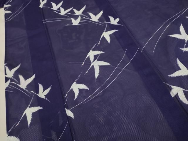 平和屋着物＊夏物 色無地 絽 藍鉄色 洗える着物 AAAZ8576jd