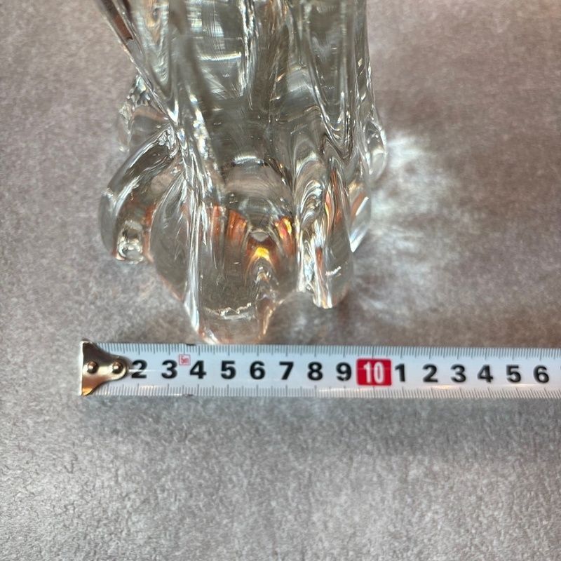 マルティグラス　硝子細工　鳳凰日本製 工芸ガラス　金彩 朱雀 守護獣 風水 レトロ マルティグラス 鳳凰 高さ39cm ガラス 置物 インテリア 金彩 赤