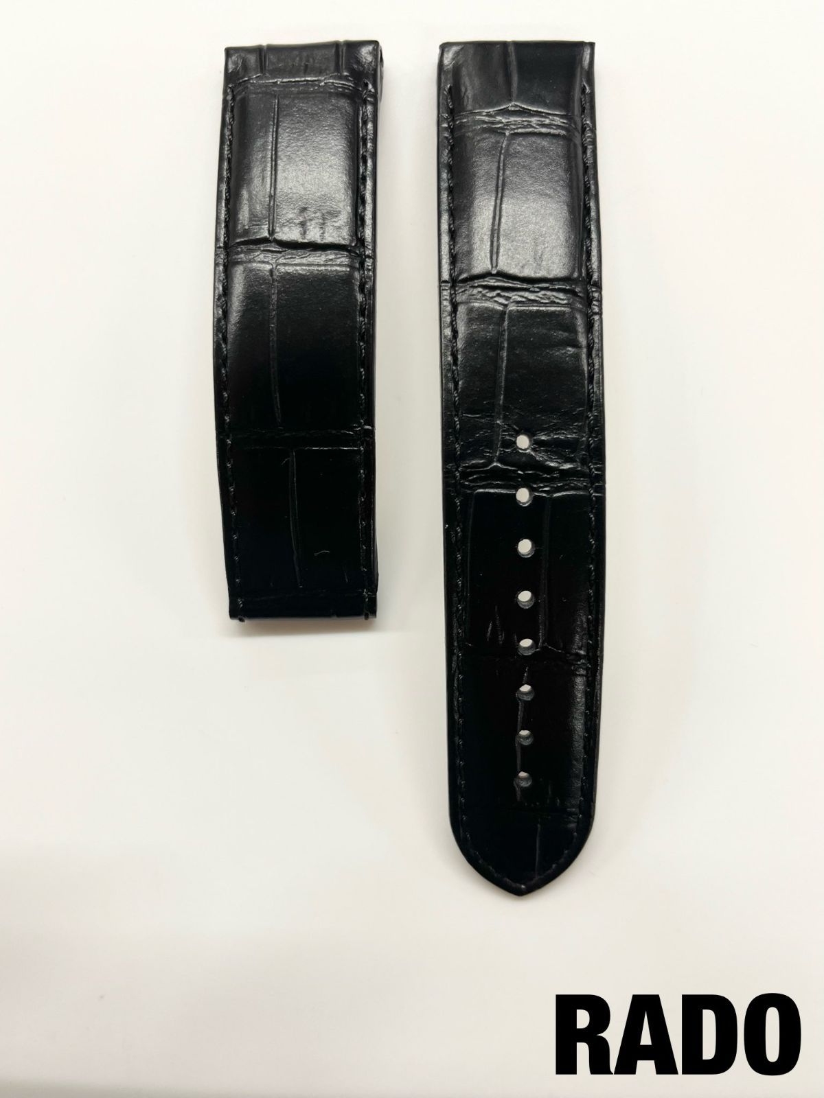 RADO純正腕時計バンド（中古） RADO - RADO 純正革ベルト 未使用 クロコ型押し レザー OLD