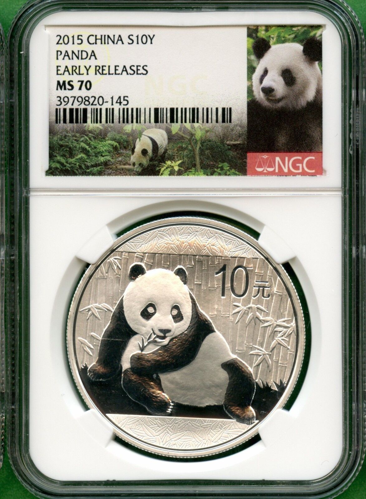最高鑑定 NGC-MS70 中国 10元 2015 パンダ 1オンス銀貨 コレクション