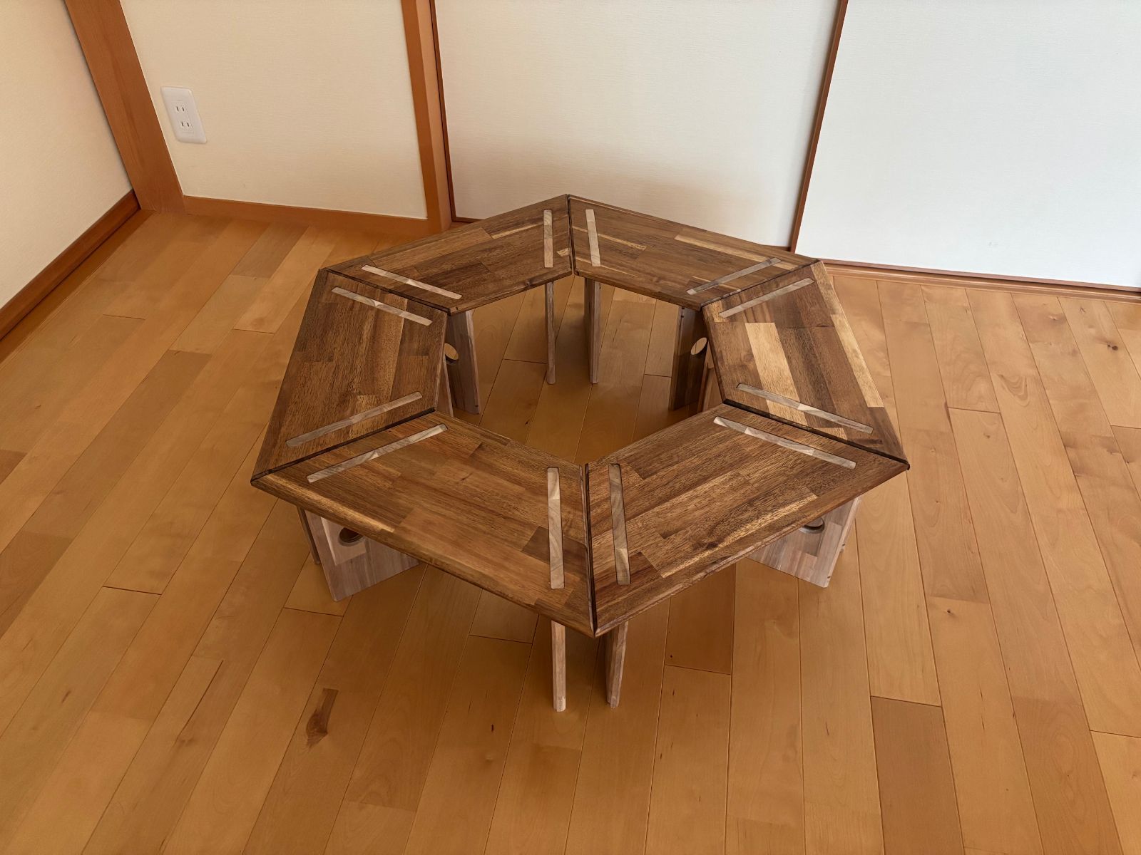 小サイズ ヘキサゴンテーブル 6個セット ヘキサテーブル 囲炉裏