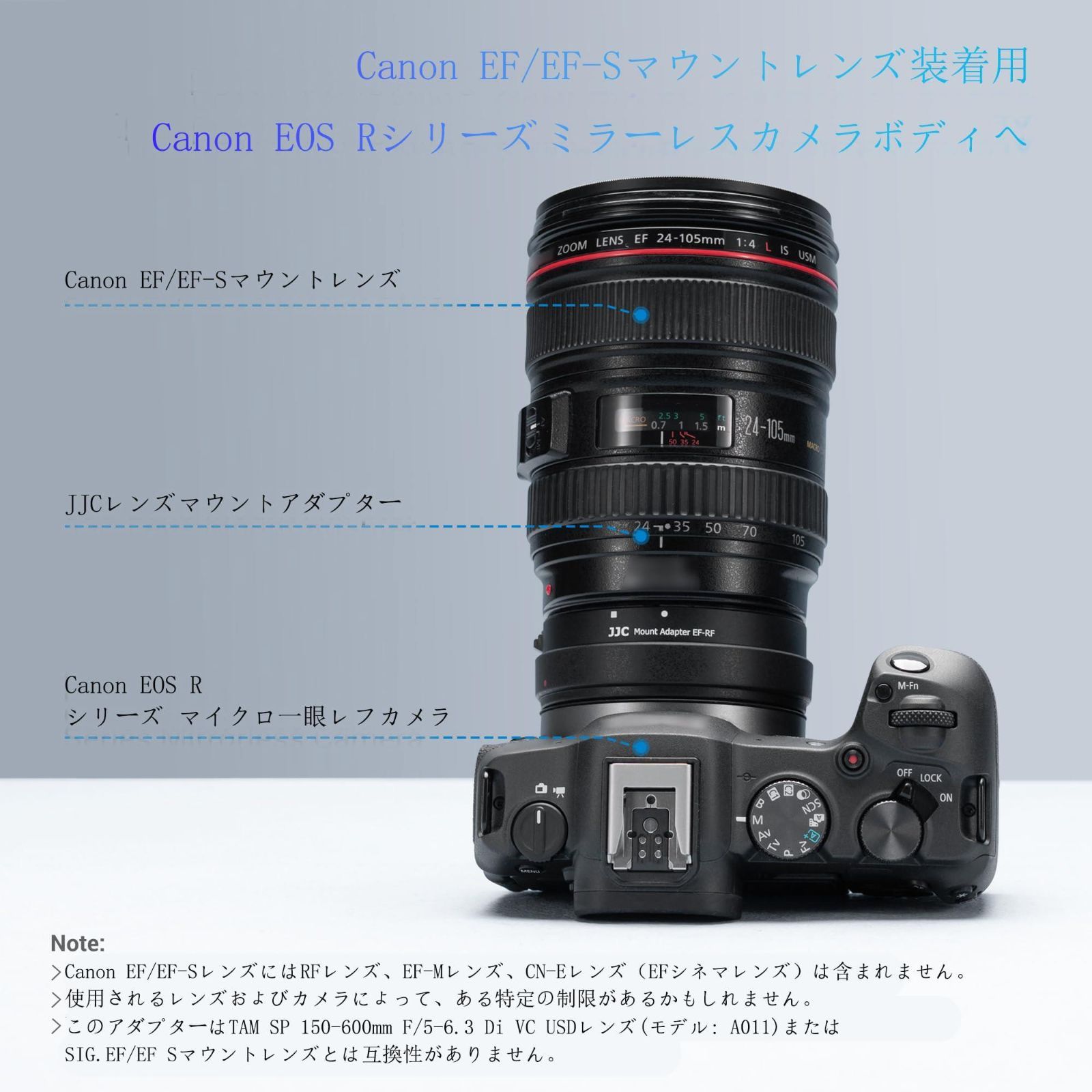 EF-EOSR 【改良バージョン】JJC EF-EOSR レンズマウントアダプター Canon EF/EF-S - RF マウント 転換 Canon  EOS R5 Mark II R100 R8 R50 R6II R7 R10 R3 R6 R5 R5C R R - メルカリ