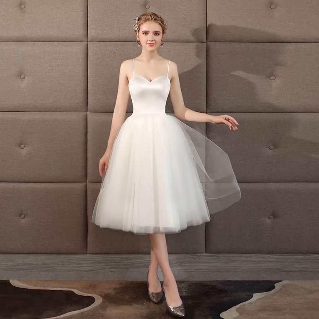 新品未使用ウェディングドレス ひざ丈ワンピース ドレス 結婚式 新品未使用ウェディングドレス ひざ丈ワンピース ドレス 結婚式