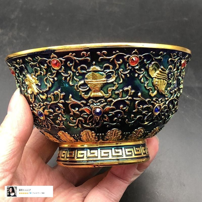 清乾隆吉祥八宝碗 景泰藍銅碗 装飾品 現代工芸品 美術品 置物