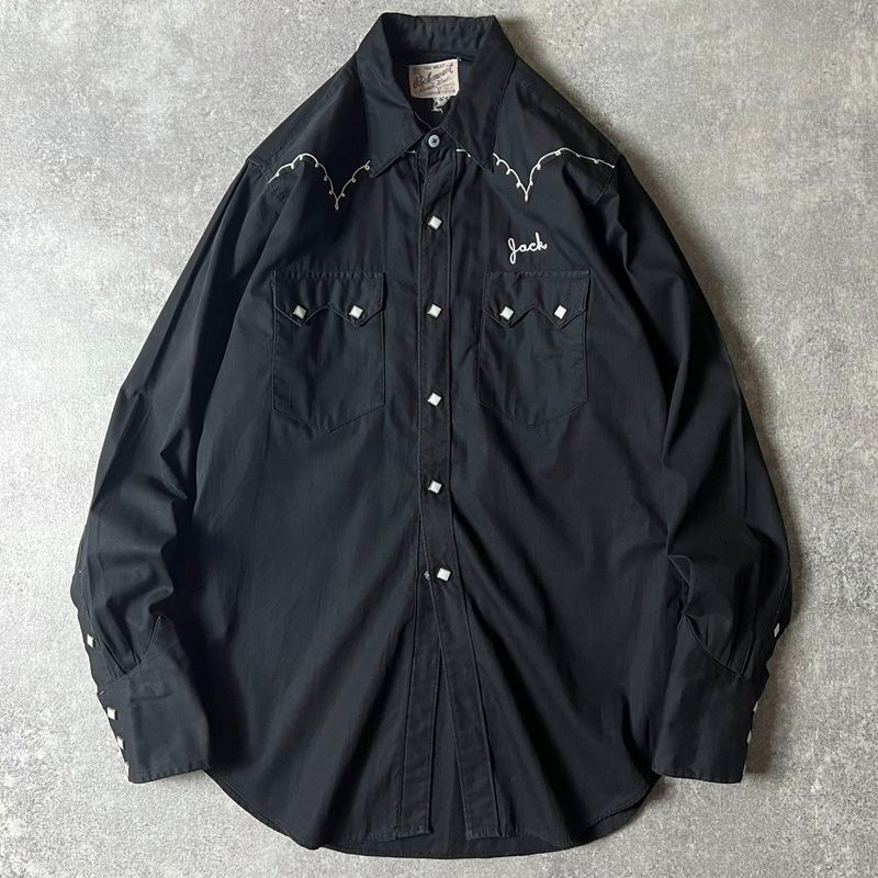 60s 70s Rockmount Ranch Wear チェーンステッチ 刺繍 長袖 ウエスタン