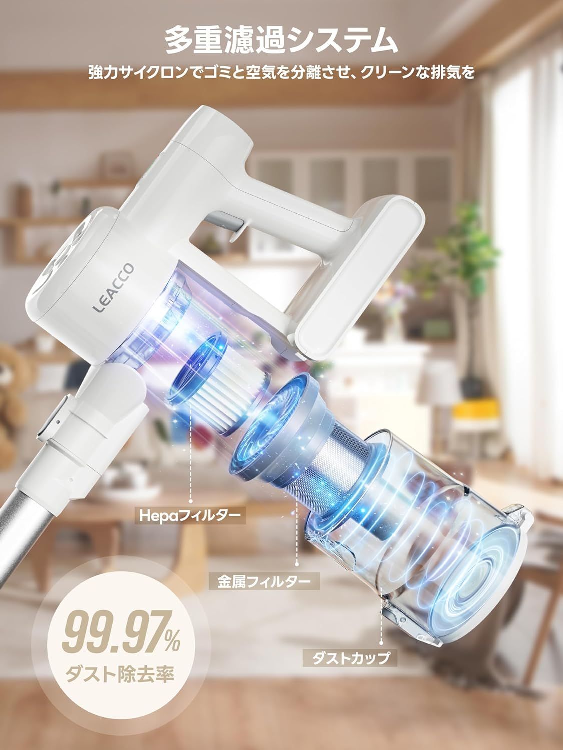 LEACCO S40 コードレス掃除機 ✨最新版コードレス掃除機✨ Leacco♡S40 サイクロン 30000pa