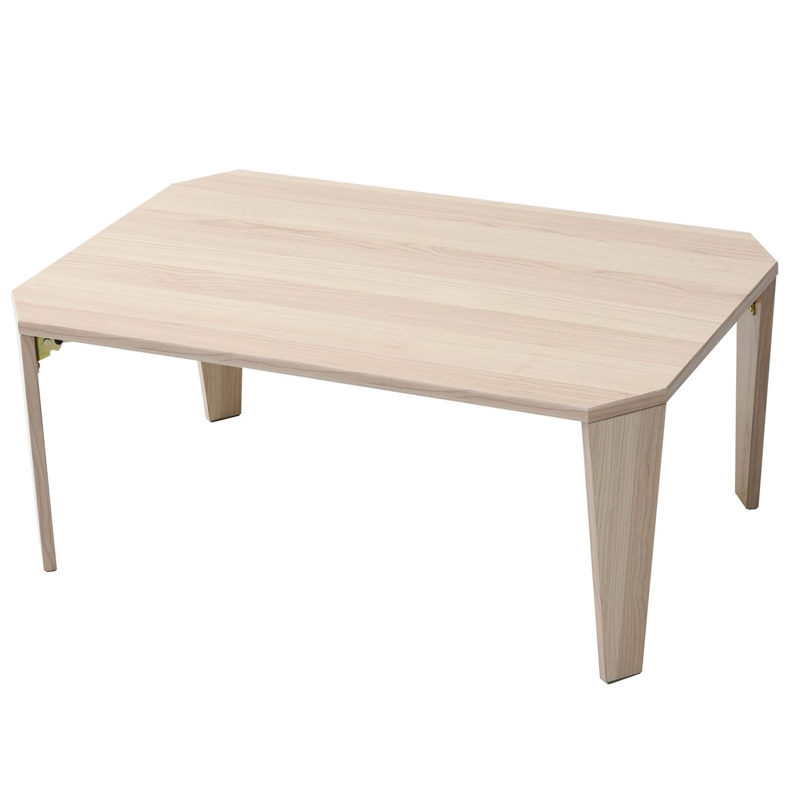 山善 ローテーブル 折りたたみ 幅75×奥行50×高さ32cm 水分 熱に強い天板 傷防止フェルト付き テーブル 折れ脚 完成品 ウッドナチュラル MTWL-7550 WNA