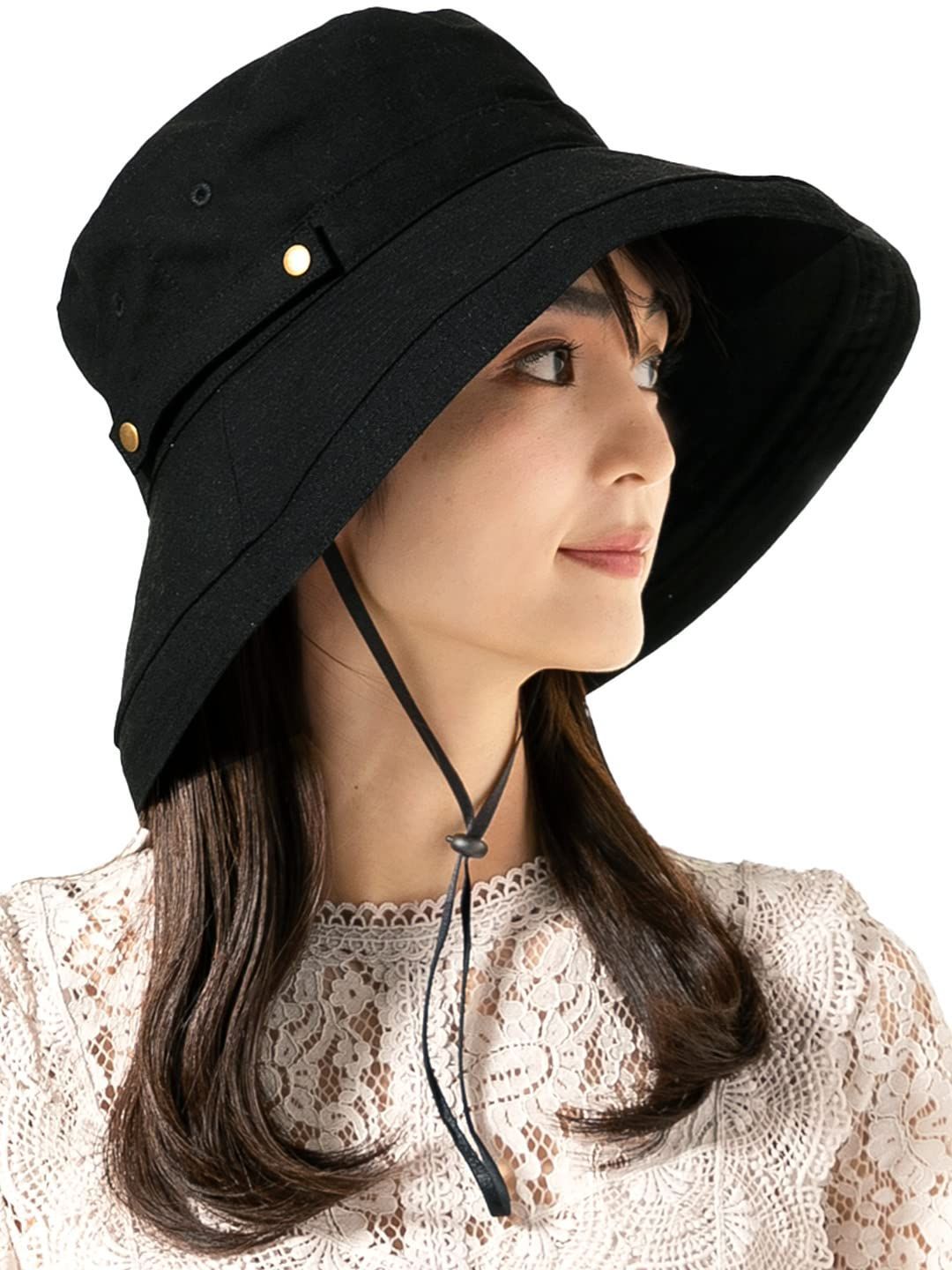 QUEENHEAD クイーンヘッド帽子 レディース UVカット 大きいサイズ ブリーズフレンチハット 小顔 つば広 紫外線対策 サファリハット 