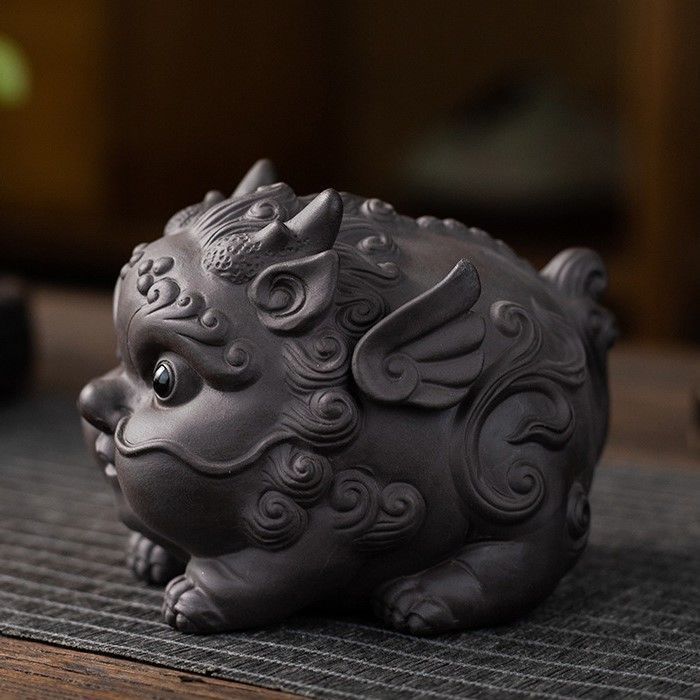 （62mm）天然石【⭐️紫雲母】 手彫刻品御守り狐　平安御守りUP 62mm）天然石【⭐️紫雲母】 手彫刻品御守り狐 平安御守りUP