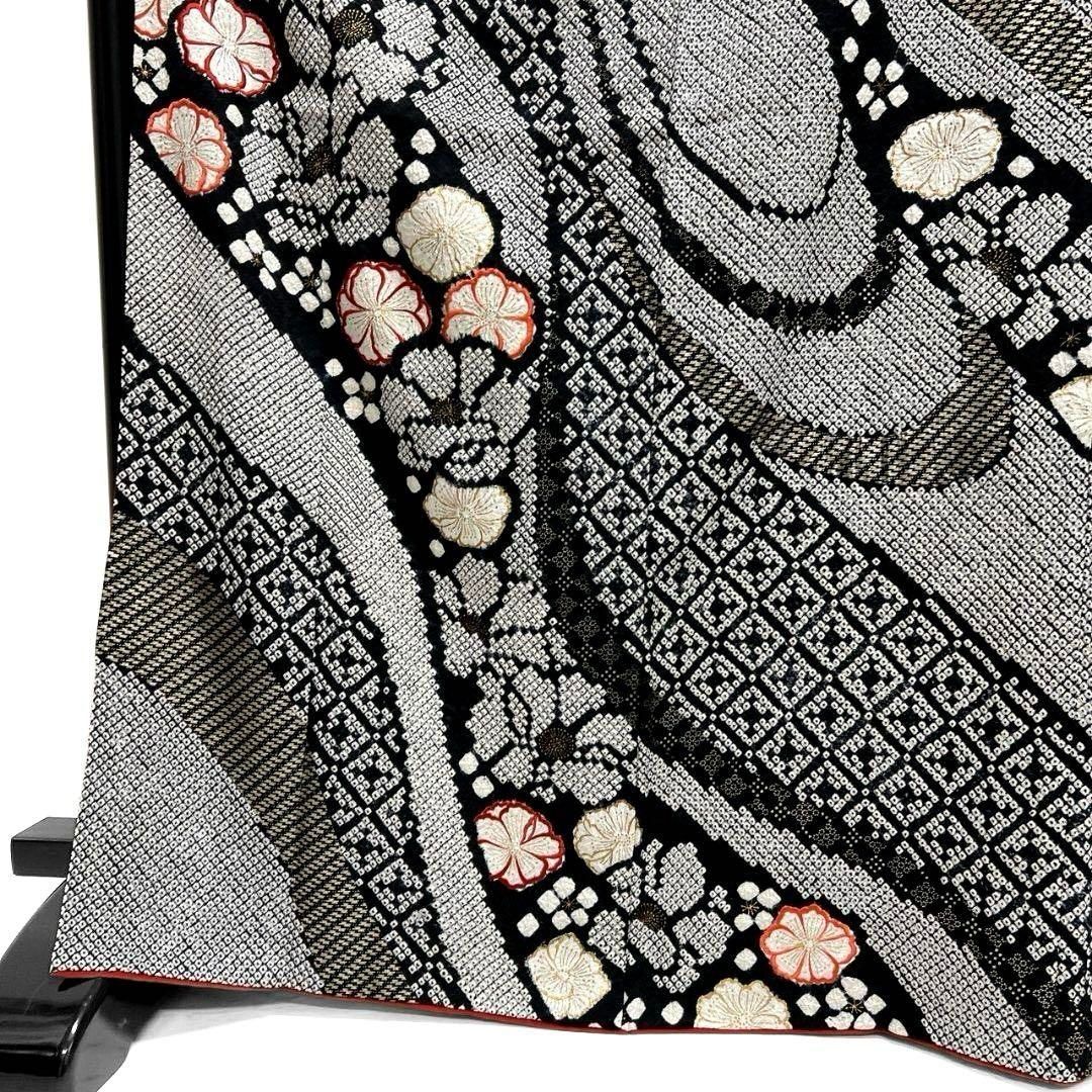 金駒刺繍 金彩 鞠 熨斗 藤 牡丹 菊花 振袖 晴れの日 着物 032a p 金駒