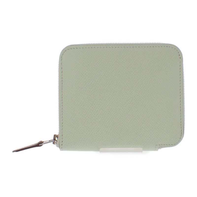 HERMES アザップ シルクインコンパクト W刻印 コインケース ヴォーエプソン シルク ヴェールフィズ グリメイヤー シルバー金具 レディース メンズ