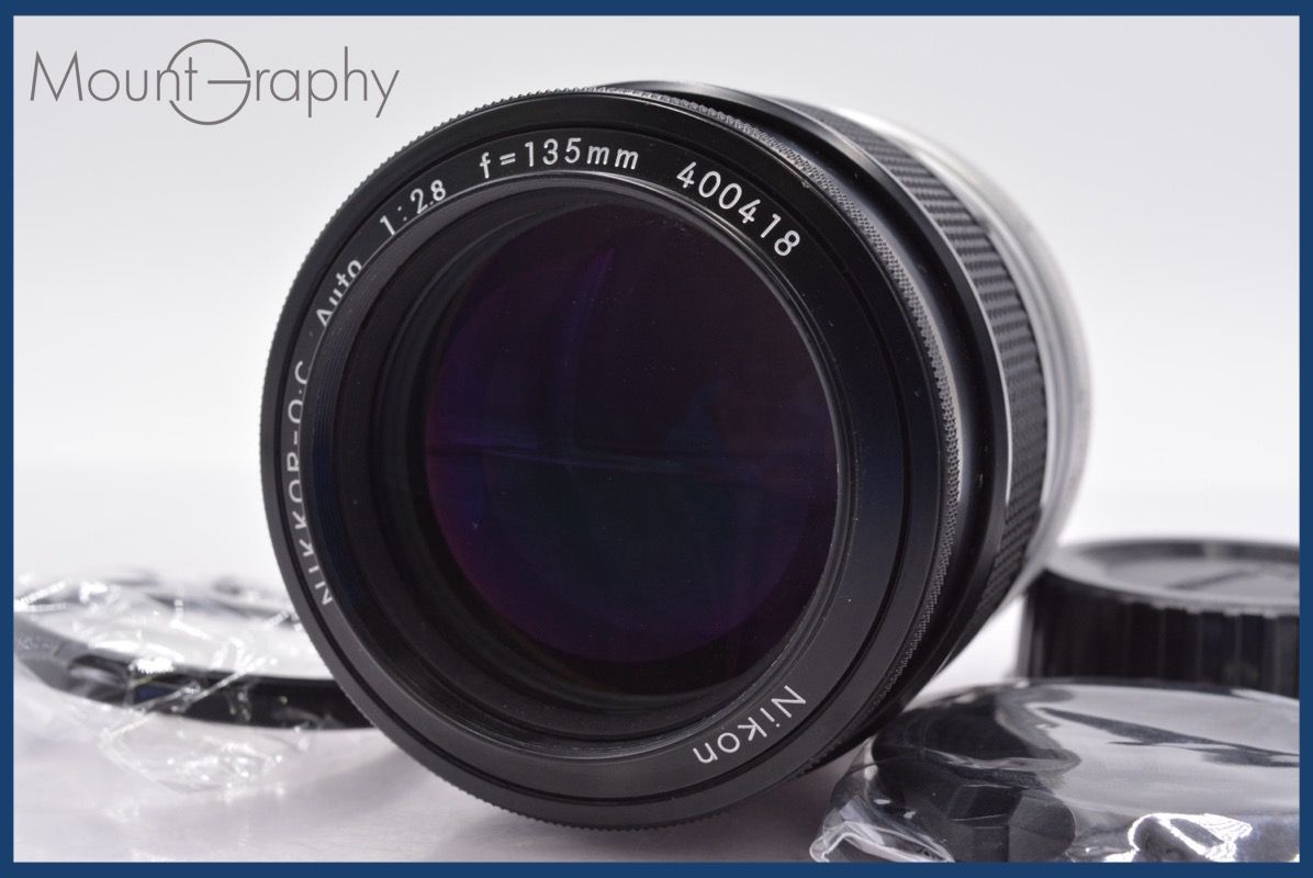上 ニコン Nikon NIKKOR-Q C Auto 135mm F2.8 非Ai 前後キャップ-レンズフィルター付 完動 同梱可 mj5071