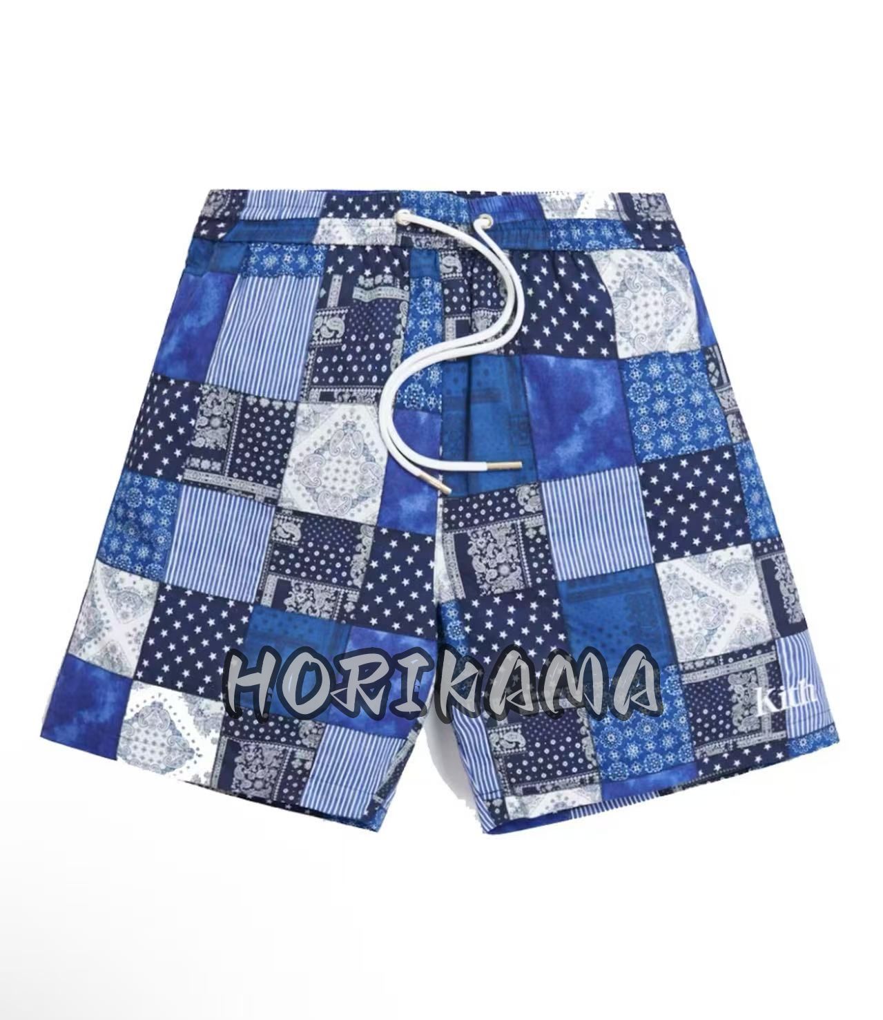 Kith Indigo Patchwork Hardaway Short