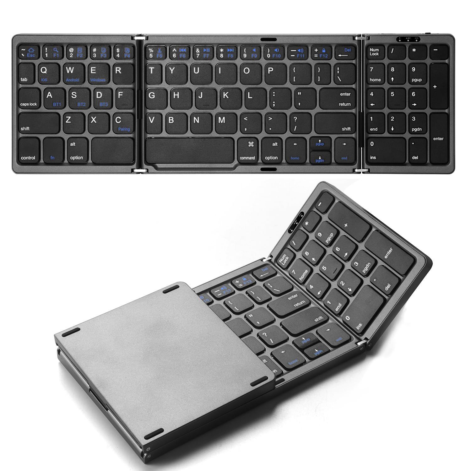 Bluetooth キーボード 折り畳み式 ワイヤレス キーボード テンキー付き