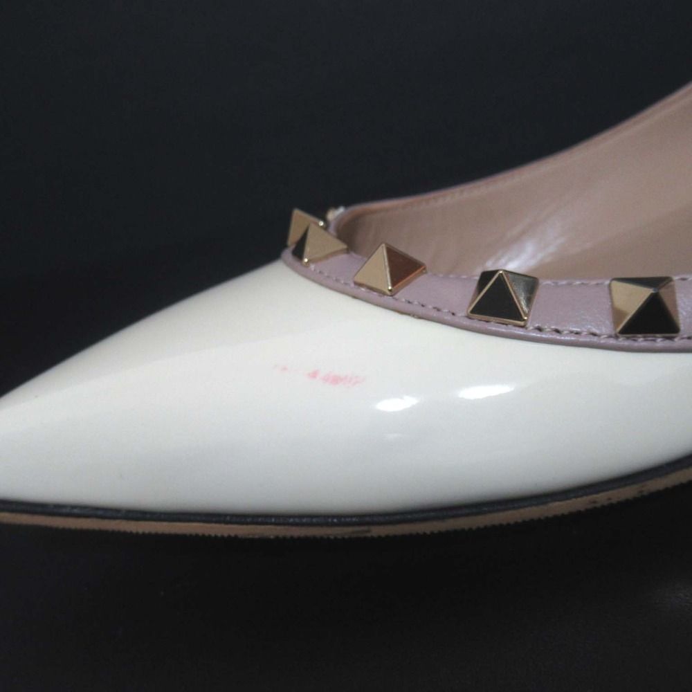 未使用VALENTINOロックスタッズパンプス白アイボリー36/23.5cm 美品 VALENTINO GARAVANI ヴァレンティノ ロックスタッズ ポインテッド