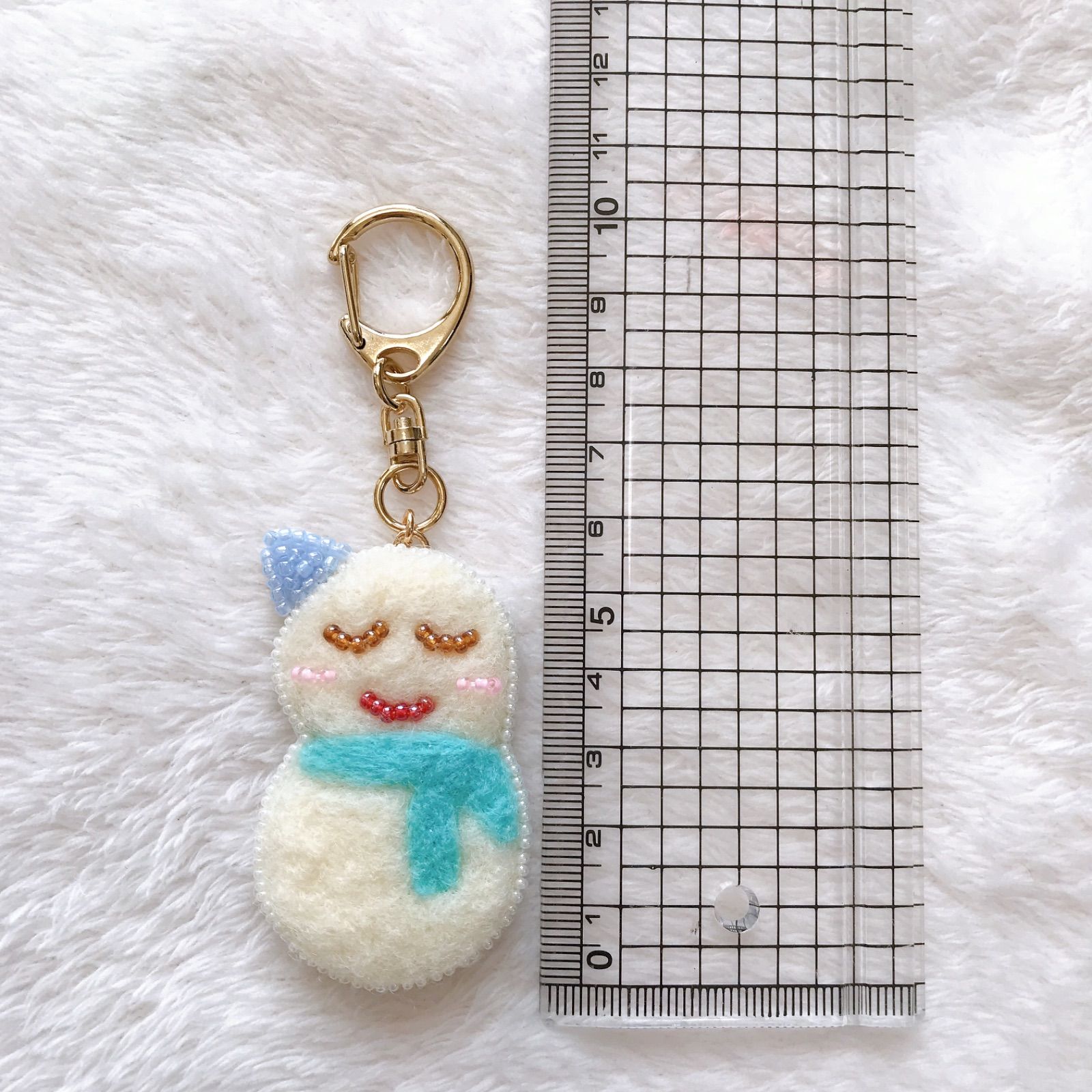 雪だるま❃キーホルダー❃ハンドメイド - メルカリ