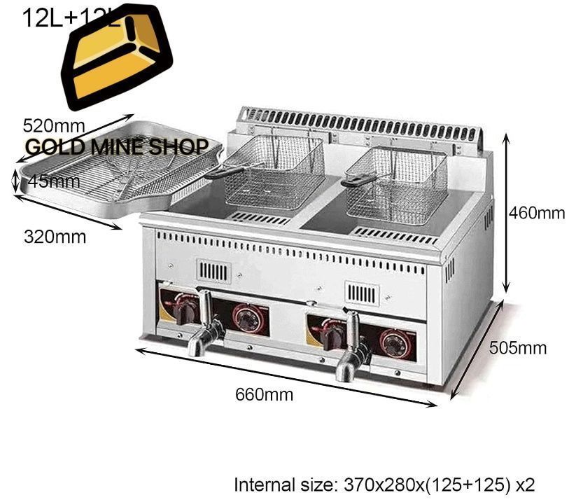 18l/26l業務用デスクトップ大型プロパンガスフライヤー、軽量