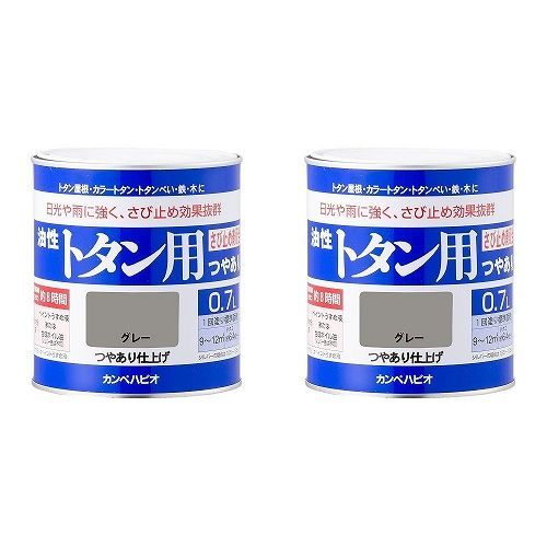 ＫＡＮＳＡＩ カンペ 油性トタン用０．７Ｌグレー 2缶セット【BT-70