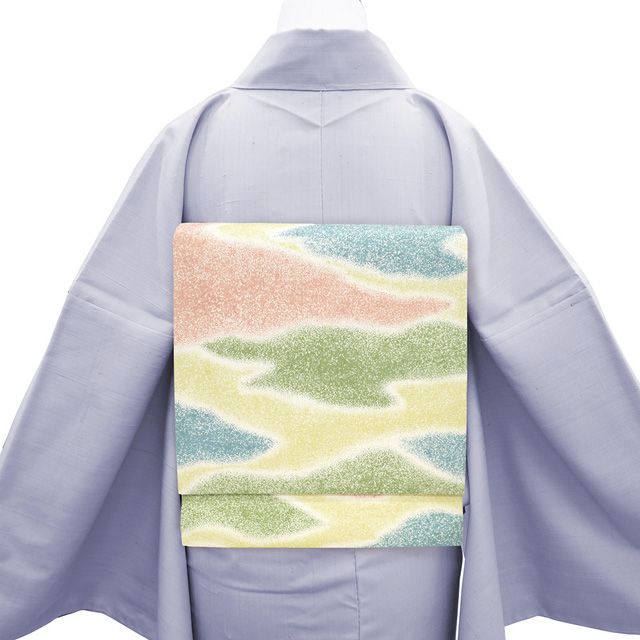 新古品】 本場牛首紬 名古屋帯 未使用 正絹 白山工房 石川県指定 新古品】 本場牛首紬 名古屋帯 未使用 正絹 白山工房 石川県指定
